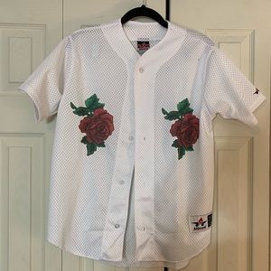 Rose Appliqué Baseball Jersey